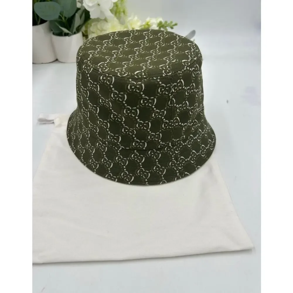 Men's Gucci, GG shadow jacquard cotton, bucket, hat, size small made in Italy